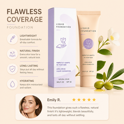Flawless Coverage Foundation – Lightweight Natural Finish Makeup Base