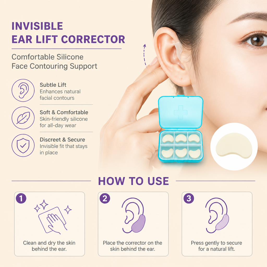 Invisible Ear Lift Corrector – Comfortable Silicone Face Contouring Support