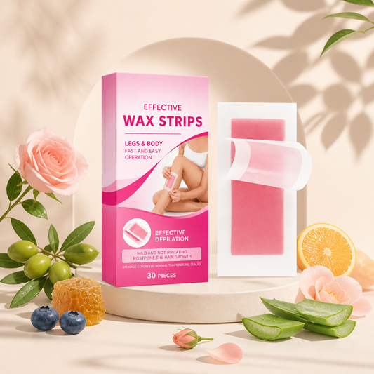 Gentle Wax Hair Removal Strips with Nourishing Skin Care