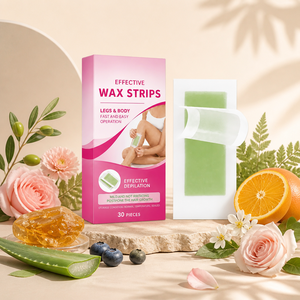 Gentle Wax Hair Removal Strips with Nourishing Skin Care