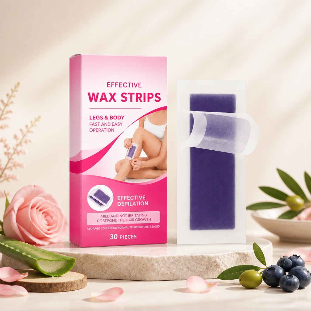 Gentle Wax Hair Removal Strips with Nourishing Skin Care