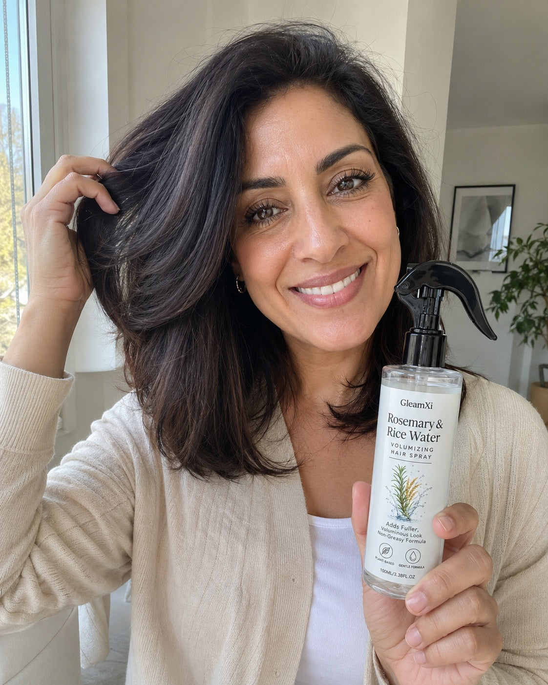 GleamXi community member with healthy, voluminous hair