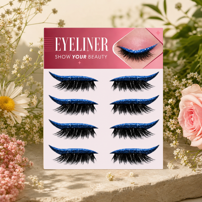 Glitter Winged Eyeliner Stickers – Easy Sparkling Eye Makeup Accent