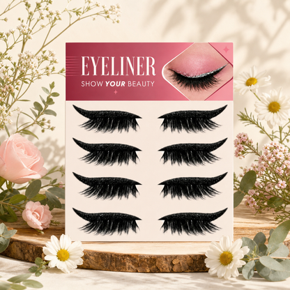 Glitter Winged Eyeliner Stickers – Easy Sparkling Eye Makeup Accent