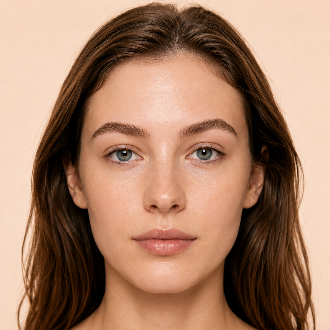 Brows after applying the Beauty Kiwi 3D Natural-Looking Brow Pen, naturally full and defined with hair-like strokes