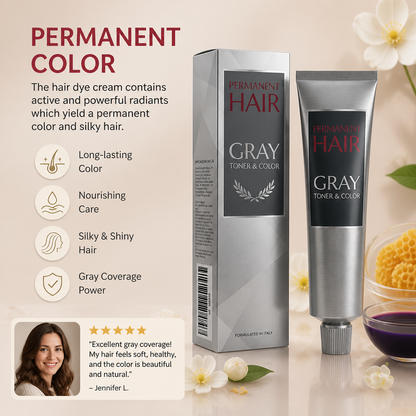 Gray Hair Dye Cream – Long-Lasting Silver Tone Hair Coloring Formula