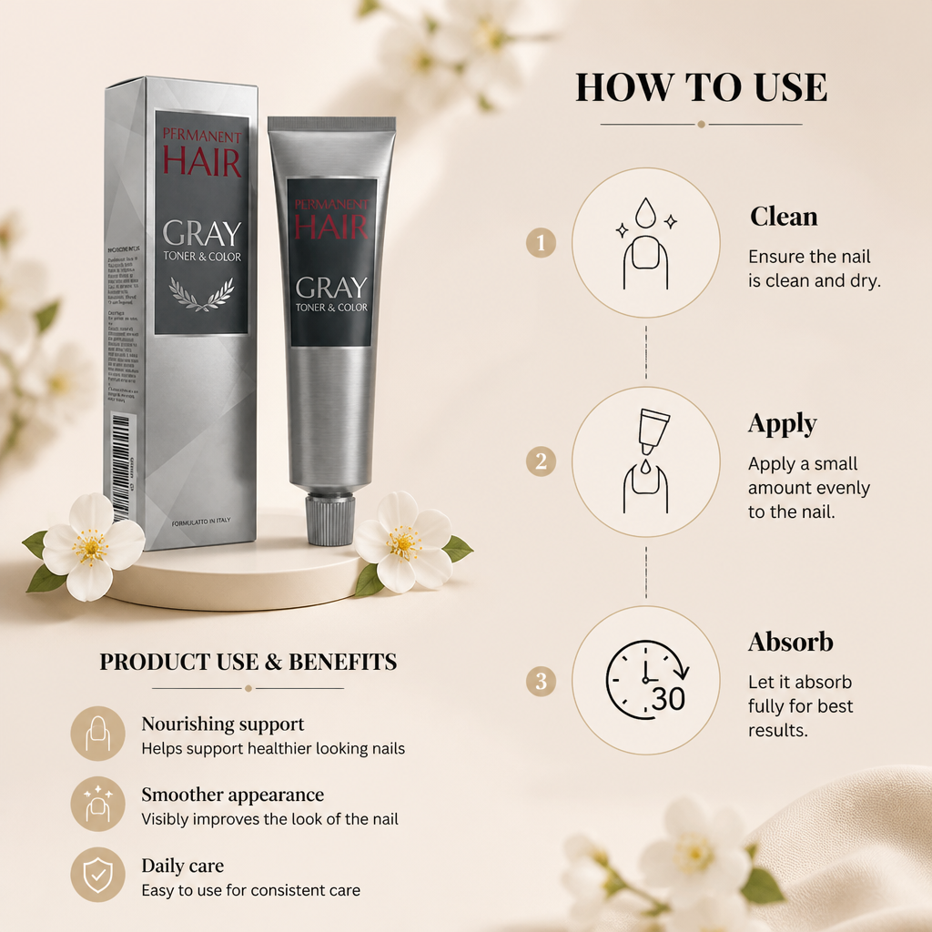 Gray Hair Dye Cream – Long-Lasting Silver Tone Hair Coloring Formula