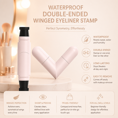 Waterproof Double-Ended Winged Eyeliner Stamp for Perfect Symmetry