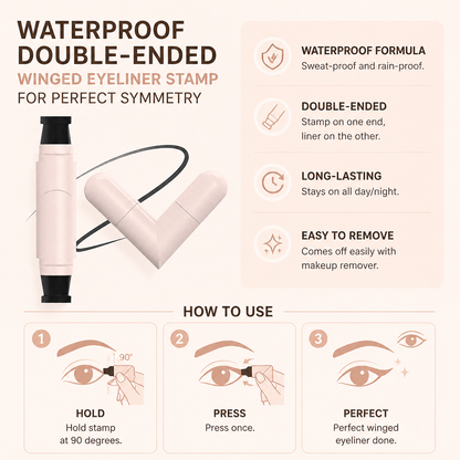Waterproof Double-Ended Winged Eyeliner Stamp for Perfect Symmetry