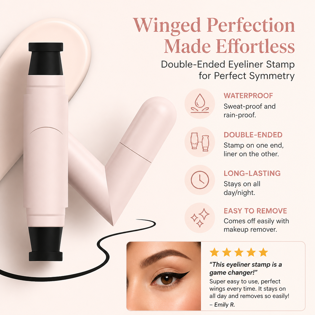Waterproof Double-Ended Winged Eyeliner Stamp for Perfect Symmetry