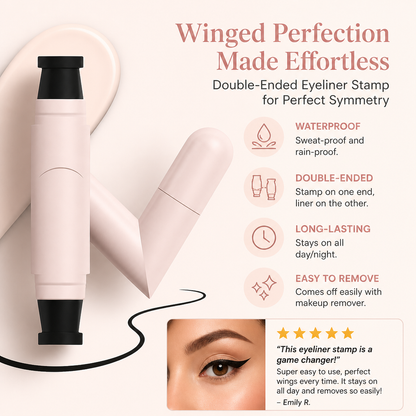 Waterproof Double-Ended Winged Eyeliner Stamp for Perfect Symmetry
