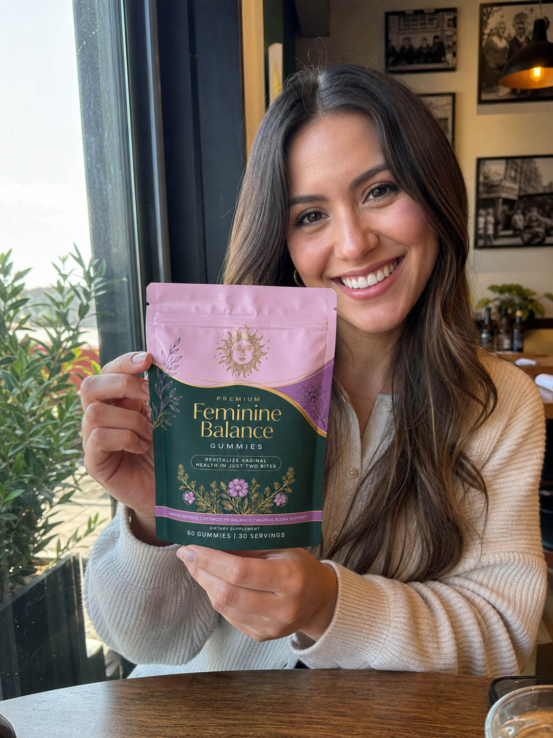 Woman including Feminin Gummies in her Beauty Kiwi routine