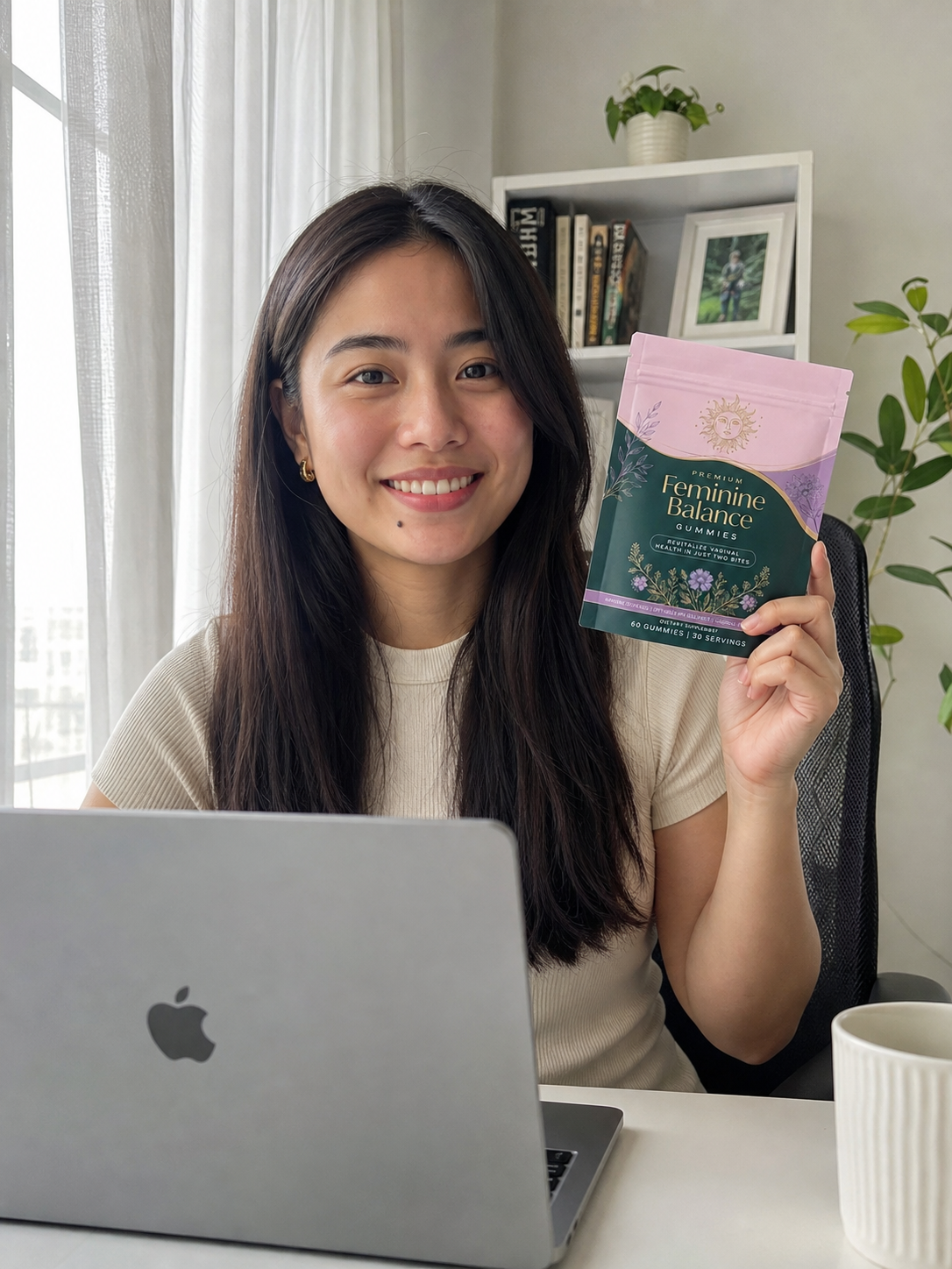 Beauty Kiwi Feminin Gummies in a feminine wellness lifestyle scene
