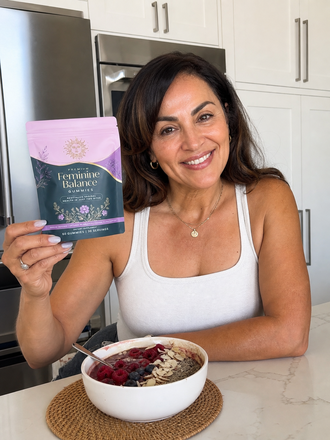 Beauty Kiwi Feminin Gummies as part of a morning ritual