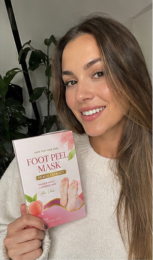Community member after using the foot peel mask