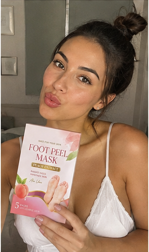 Community member after using the foot peel mask