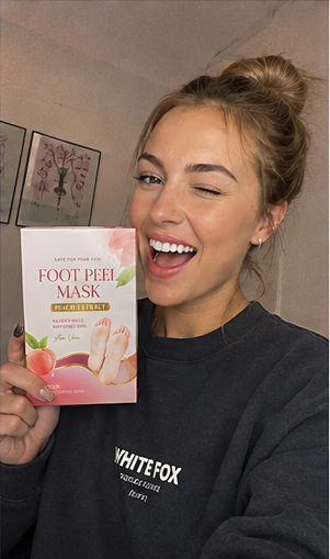 Community member after using the foot peel mask