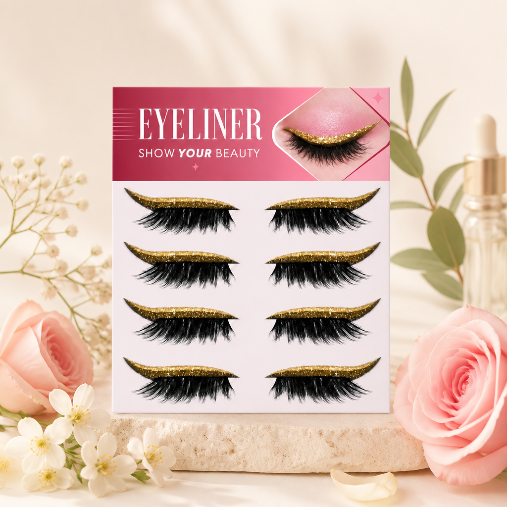 Glitter Winged Eyeliner Stickers – Easy Sparkling Eye Makeup Accent
