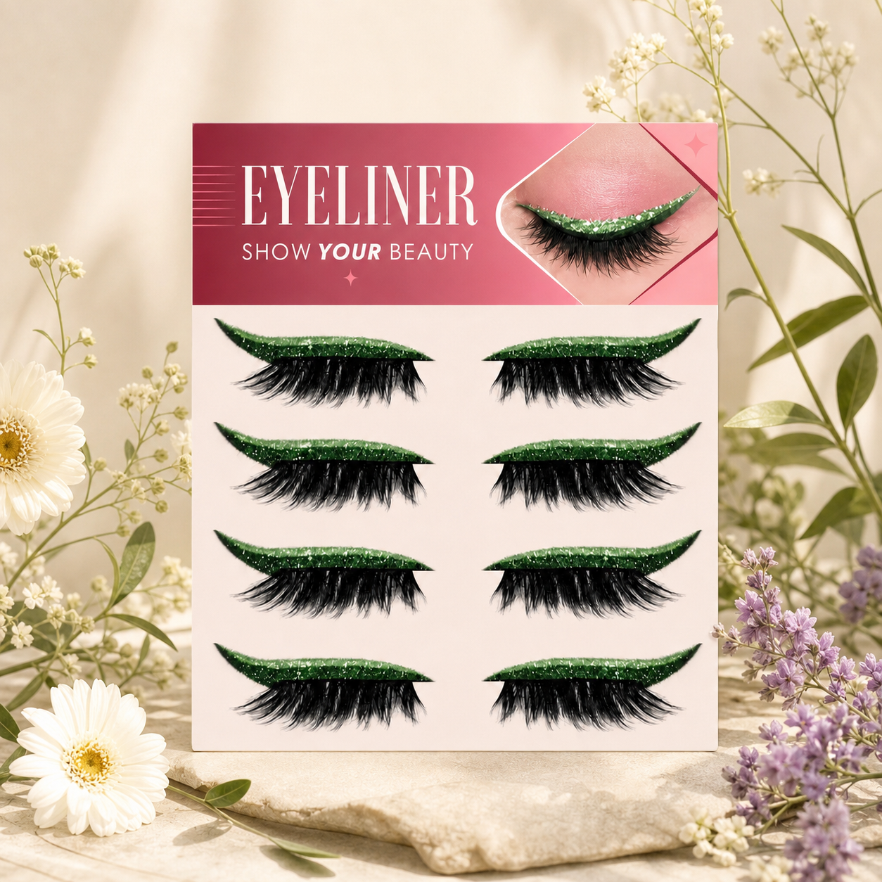 Glitter Winged Eyeliner Stickers – Easy Sparkling Eye Makeup Accent