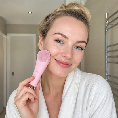 Heated & Vibrating Electric Facial Cleansing Brush with Gentle Exfoliation & Massage