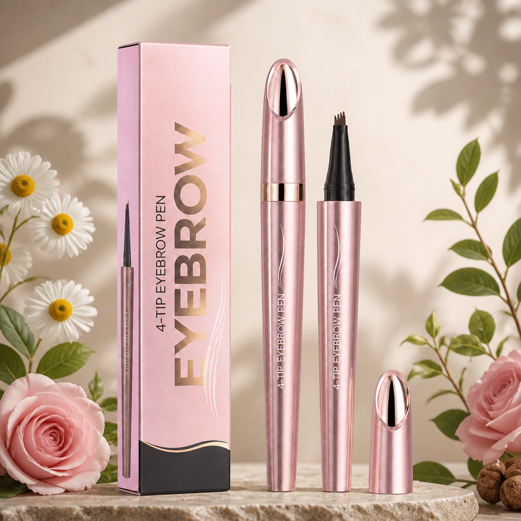3D Natural-Looking Brow Pen – Waterproof 4-Tip Eyebrow Pencil