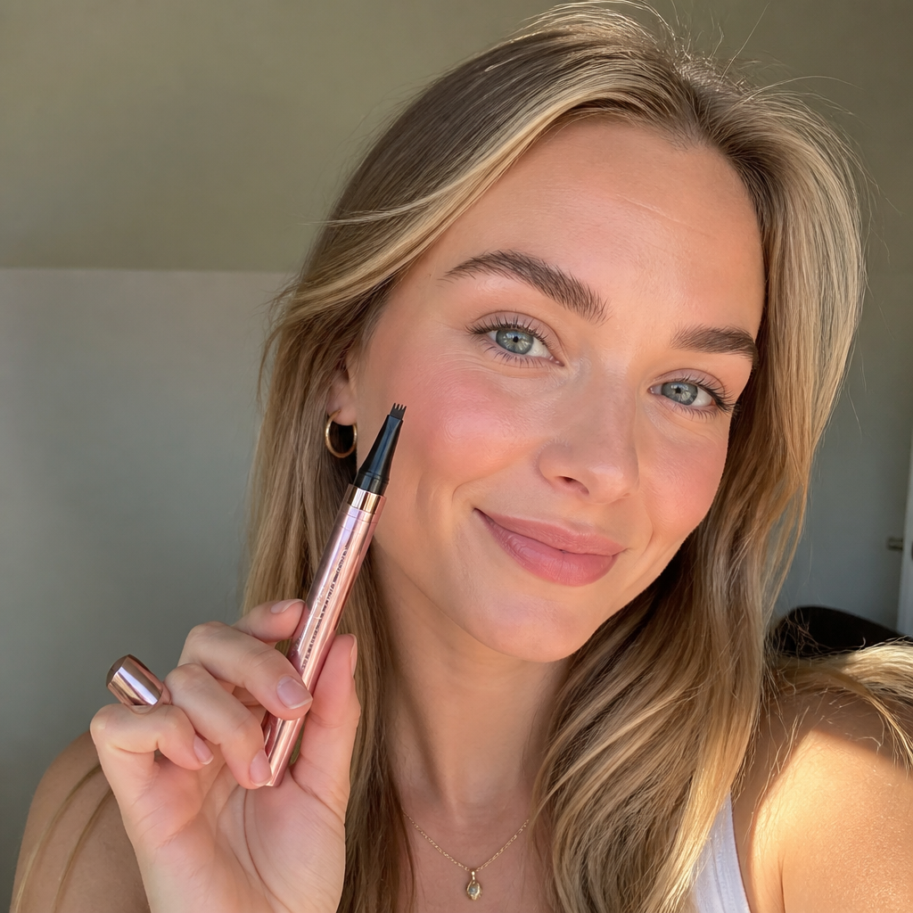 3D Natural-Looking Brow Pen – Waterproof 4-Tip Eyebrow Pencil