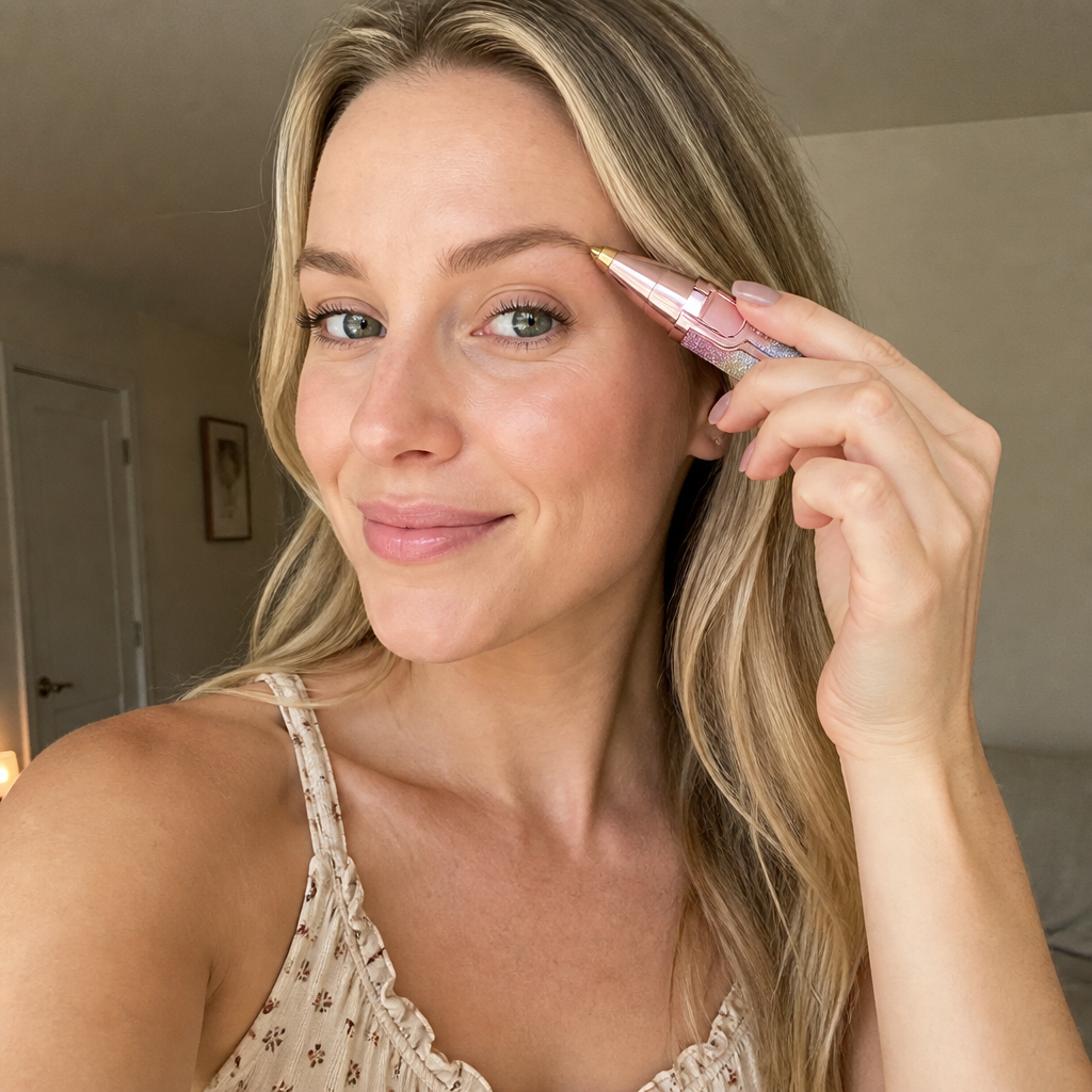 2-in-1 Rechargeable Eyebrow Trimmer & Facial Hair Remover