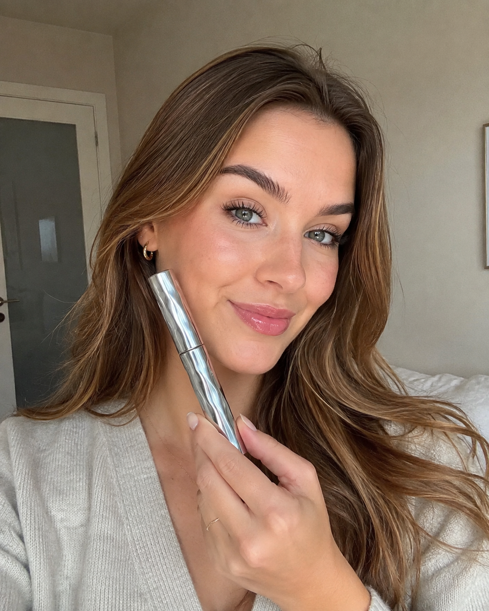 Customer with lifted, defined lashes using the Beauty Kiwi Waterproof Curl and Length Mascara