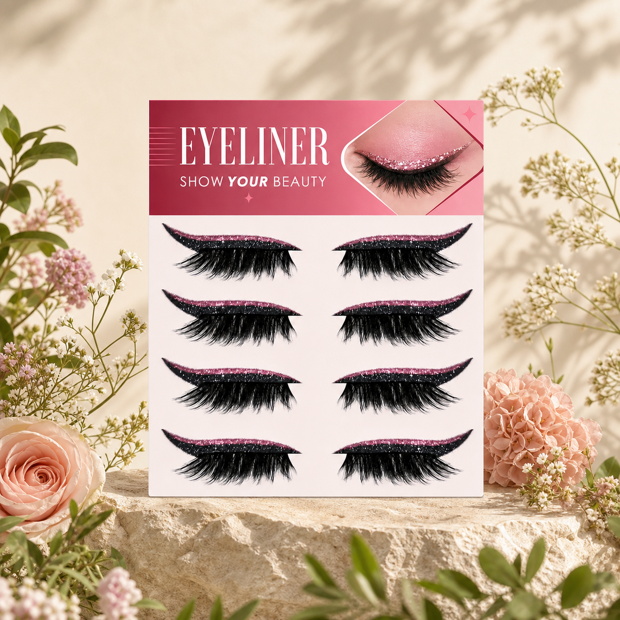 Glitter Winged Eyeliner Stickers – Easy Sparkling Eye Makeup Accent