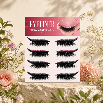 Glitter Winged Eyeliner Stickers – Easy Sparkling Eye Makeup Accent