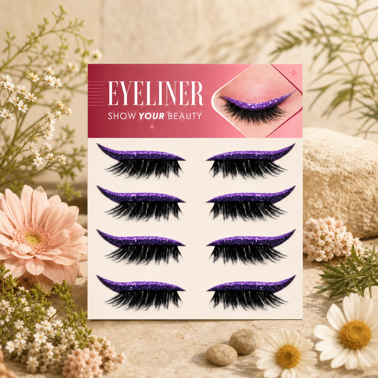 Glitter Winged Eyeliner Stickers – Easy Sparkling Eye Makeup Accent