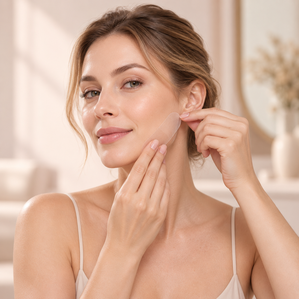 Face lift tape on the cheek