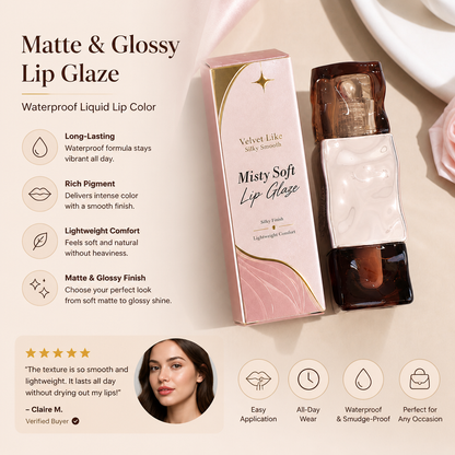 Matte & Glossy Lip Glaze – Waterproof Liquid Lip Color