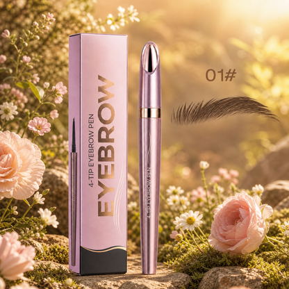 3D Natural-Looking Brow Pen – Waterproof 4-Tip Eyebrow Pencil